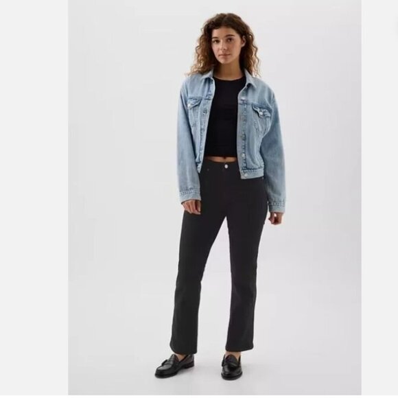 GAP Mid Rise KICK FIT Y2k Stretch Jeans Black Washed Size 2/26 #885189 RT$70 - Picture 1 of 6